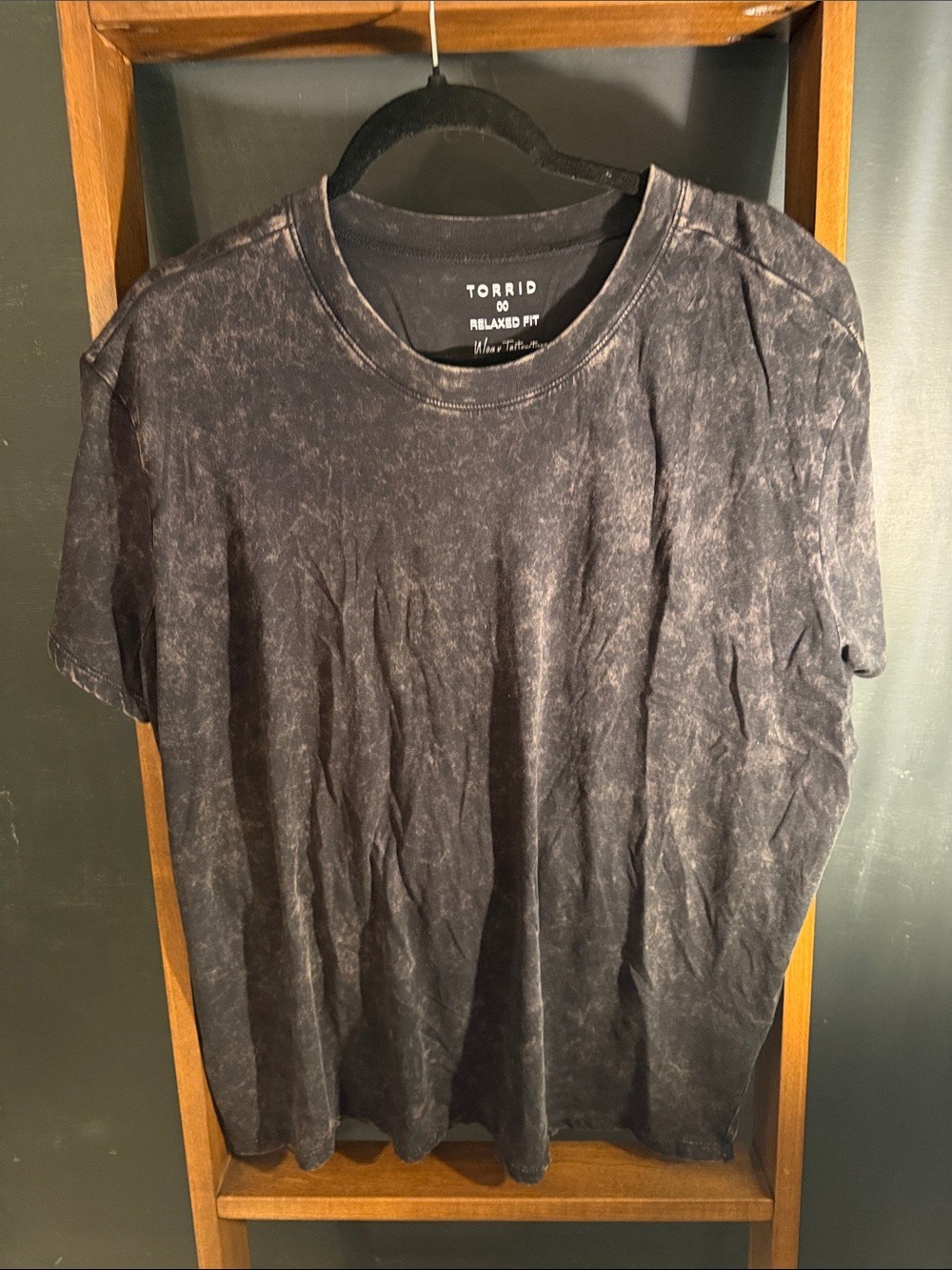 torrid Black Mineral-Wash Short Sleeve Tee